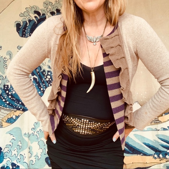 Anthropologie Sweaters - Anthropologie Sparrow wool ruffle cardigan Small